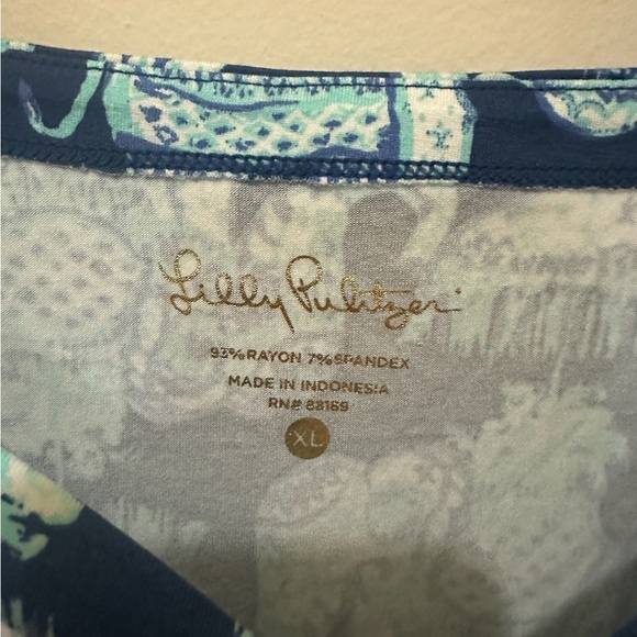 Lilly Pulitzer Blue Sheath Dress with Bateau Neckline - Picture 4 of 6